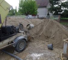 L'engin qui projette le mortier permettant au carreleur de faire la chape tradi
