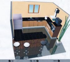 Vue 3d cuisine réalisé par cuisine plus