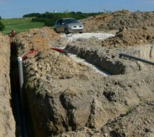 Tranchée technique pour eaux usées, pluviales, EDF, telephone, eau potable