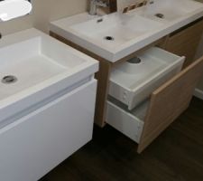Choix du meuble double vasque de la sdb en 120 cm et blanc laqué