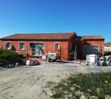 Façade : crépis en cours
