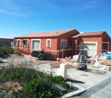 Façade : crépis en cours