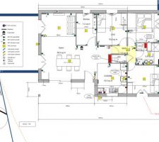 Plan de la maison final avec emplacement électricité, eau...