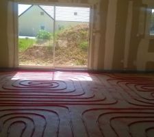 Chauffage au sol pièce de vie
