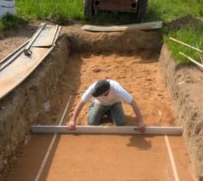 Légère pente pour le filtre horizontal de notre assainissement