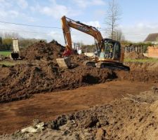 Terrassement du pavillon par l'entreprise Meneau Gerin
Profondeur : 1,20 m
Cubage de terre enlevé : 350 m3
