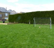 Plantation d'un but de foot pour notre loulou, afin que les fruitiers ne servent pas de poteaux