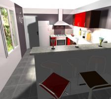 Notre cuisine vue du salon-séjour ...