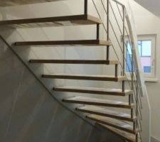 Pose de l'escalier en octobre
