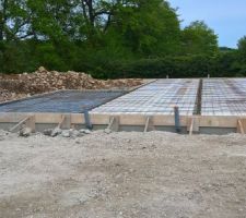 Ferraillage en place pour la dalle