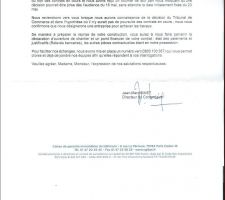 Courrier  CGI DU BATIMENET RECU AUJOURD'HUI