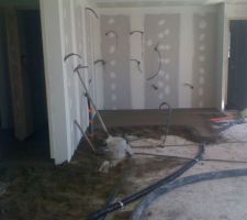 Chape de ravoirage avant le plancher chauffant