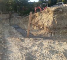 Fondations du mur de soutainement du parking