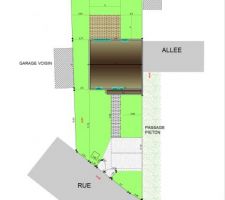 Implantation approximative de notre terrain avec terrasse et place de jours :)