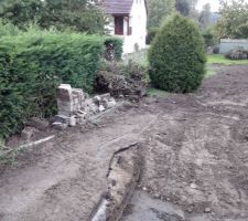 Retrait des terres et des gravas