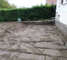 Retrait des terres et des gravas