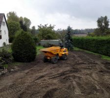 Retrait des terres et des gravas