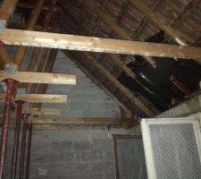 D&eacute;coupe des solives pour pr&eacute;-positionner les doucines