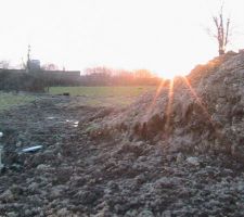 Couché de soleil sur notre terrain
