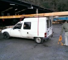 Transport des poutres de 7m cambounes/mazamet.