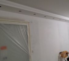 Perçage du placo pour l installation des spots.