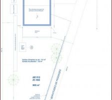 Implantation maison et pergola, et car-port.