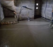 Coulage de la dalle béton sous-sol