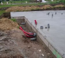 Dalle réalisée sous la pluie