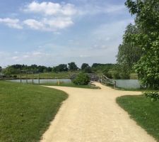 Etang avec sentier de promenade à deux pas de notre maison