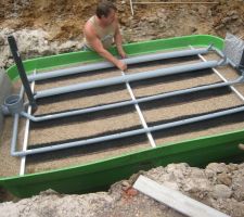Pose de gouttières au dessus des tuyaux pour les protéger
