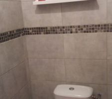 Le carrelage des toilettes enfin terminé !