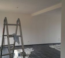 Fin de la peinture du plafond!