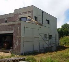 Fin de l'enduit côté nord