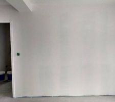 Mur qui va accueillir le meuble TV. Entr&eacute;e de notre piaule conjugale