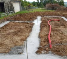 Vu des fondations coté garage