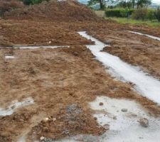 Vu des fondations coté chambre et bureau.