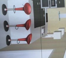 Vue d'ensemble cuisine de la salle à manger