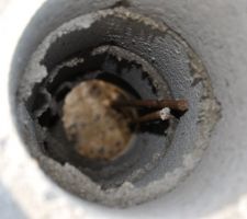 Trou de pilier du mur vide sanitaire