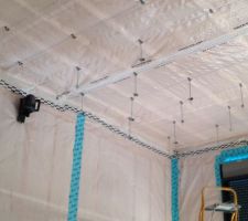 Pose des suspensions faux plafond