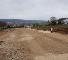 Chantier de préparation du lotissement.