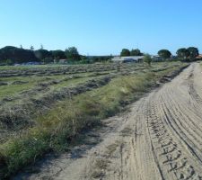Mur de bienvenue du futur lotissement qui avance bien, les bouches d'&eacute;gout sont termin&eacute;es