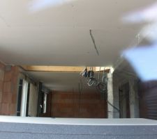 Placo plafond RDC posé. Pregymax des murs en attente.
