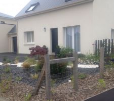 Végétaux mis : Gaura, lavande , alium, rhododindron, sedum, carex , yucca , veronique , érable du japon