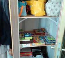 Placard sous escalier avec ses étagères