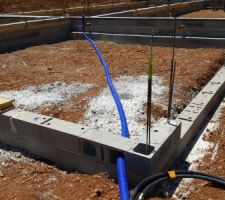 Canalisations posées, ici le garage