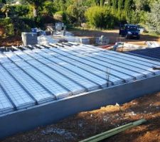 Pose du plancher en cours