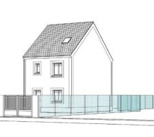 Projet maison : Perspective (Vue côté Est)