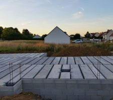 Le 29/06/2015 pose des poutrelles (importées du Luxembourg)