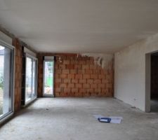 Le 22/06/2016 - Fin travaux plâtrerie - Pièce de vie