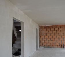 Le 22/06/2016 - Fin travaux plâtrerie - Pièce de vie
